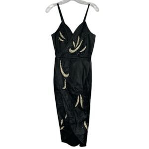 Vintage Shalmay Paris Los Angeles black leather dress size 7/8
